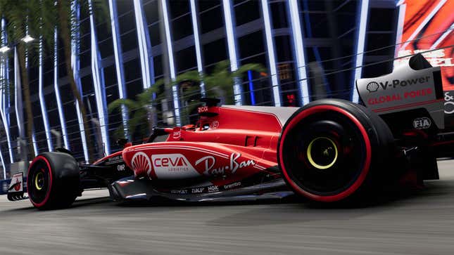 A photo of the side of the Ferrari F1 car. 