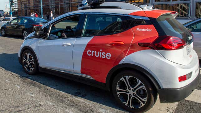 Image for article titled A Robotaxi Drove Itself Into Wet Cement On A Construction Site