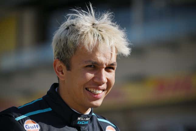 Alexander Albon of Thailand and Williams looks on in the Paddock during day one of F1 Testing at Bahrain International Circuit on February 23, 2023 in Bahrain, Bahrain